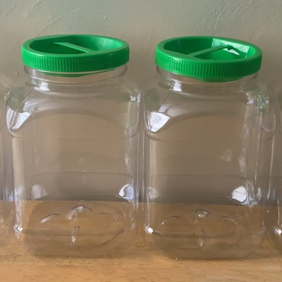 96oz Clear PET Plastic Square Jars With Red Handle - Picture 8 of 8